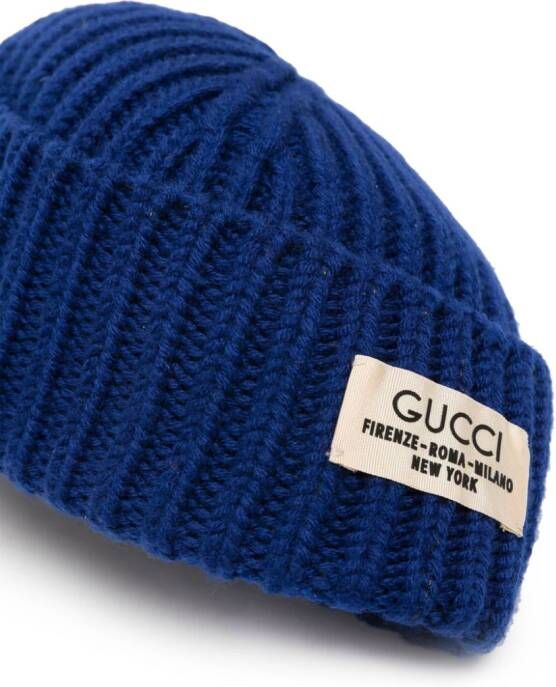 Gucci Muts met logopatch Blauw