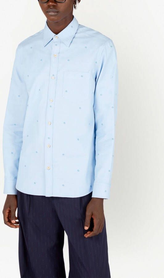 Gucci Overhemd met borduurwerk Blauw