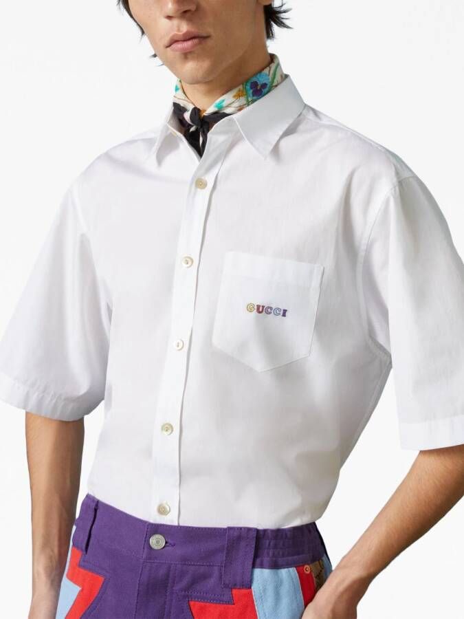 Gucci Overhemd met geborduurd logo Wit