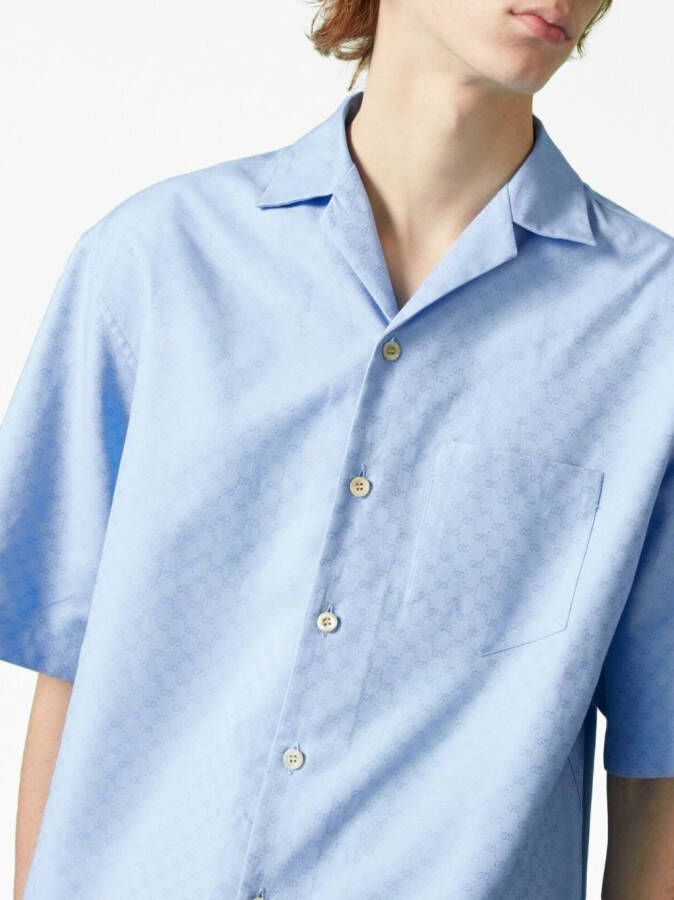 Gucci Overhemd met logopatroon Blauw