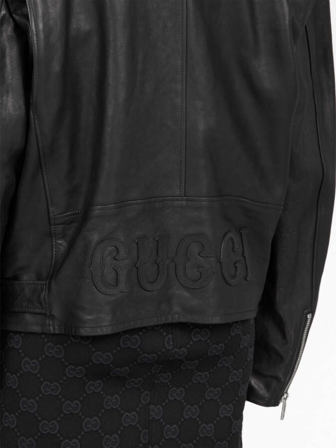 Gucci Oversized bikerjack Zwart