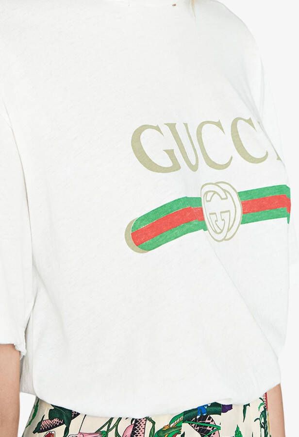 Gucci Katoenen T-shirt met logoprint Wit