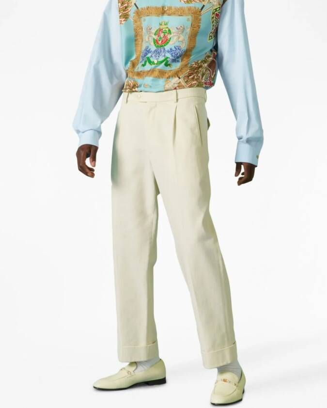 Gucci Pantalon met borduurwerk Wit