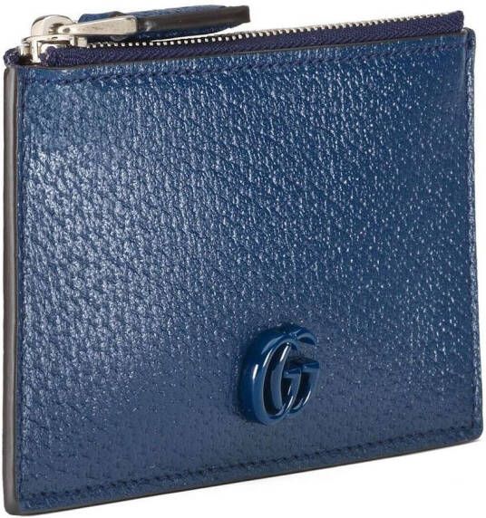 Gucci GG Marmont leren portemonnee met rits Blauw