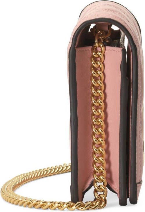 Gucci GG Matelassé portemonnee met ketting Roze