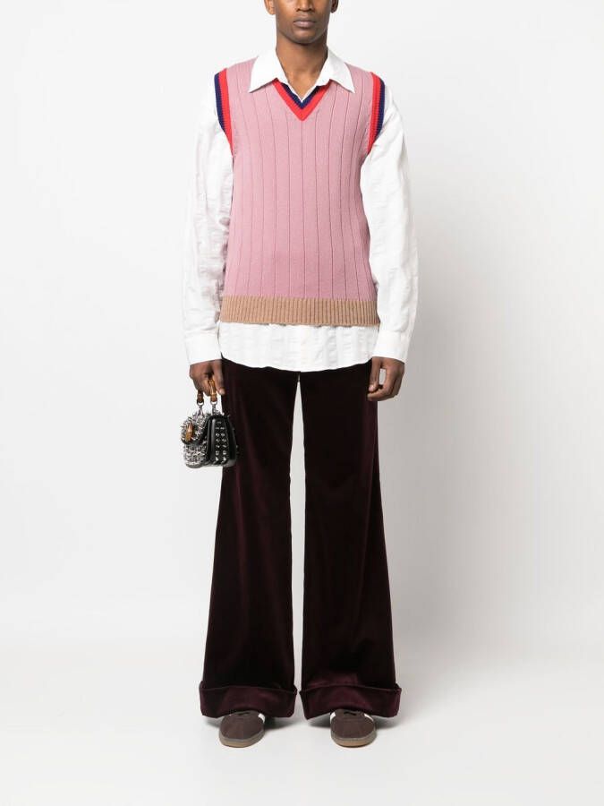 Gucci Ribgebreid hemd Roze
