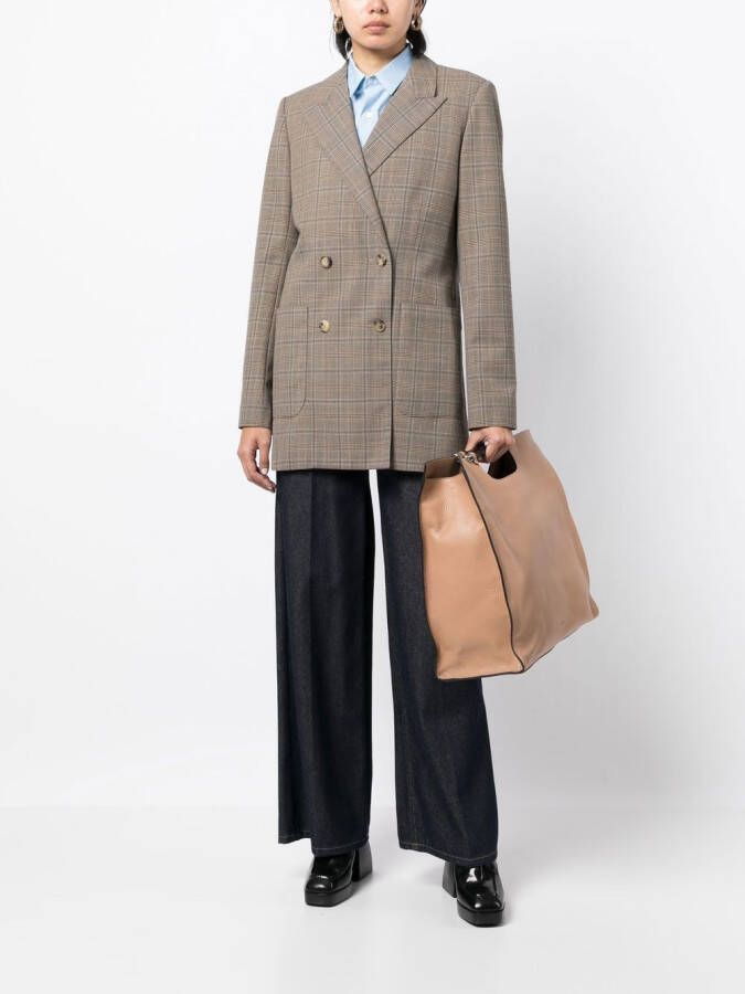 Gucci Shopper met logo-reliëf Bruin