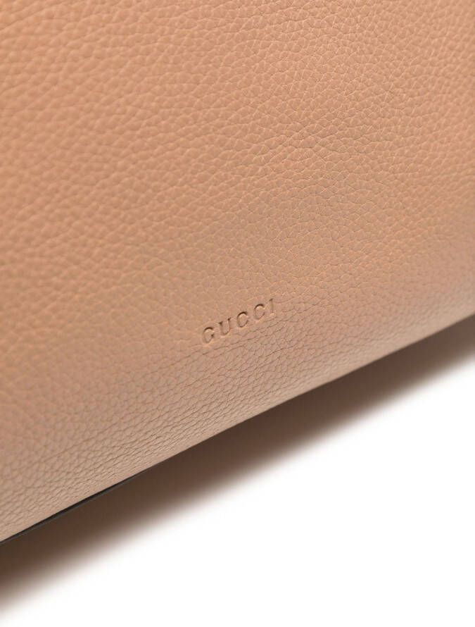 Gucci Shopper met logo-reliëf Bruin
