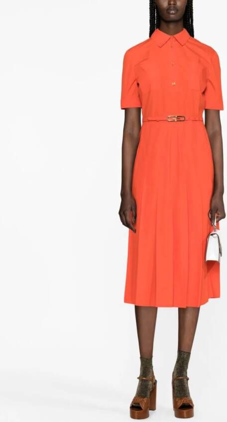 Gucci short-sleeve belted cotton shirtdress Rood