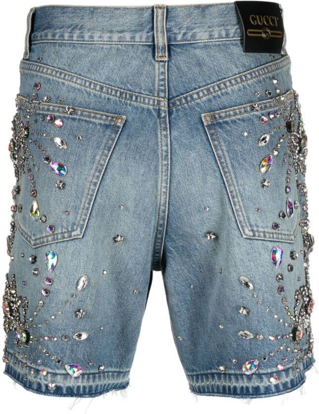 Gucci Shorts verfraaid met kristallen Blauw