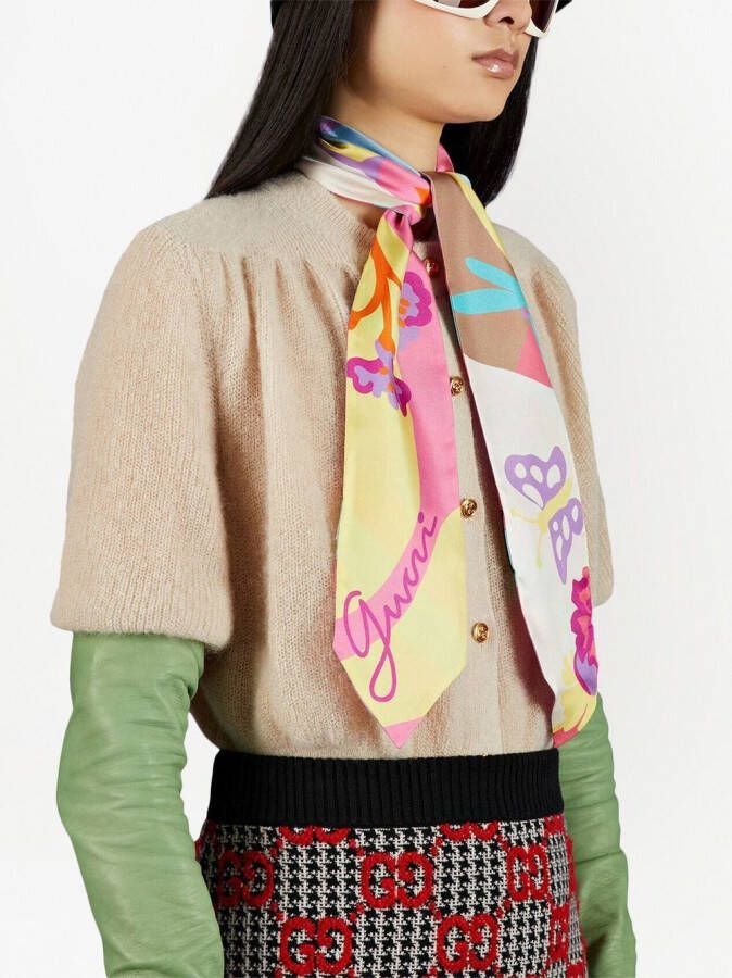 Gucci Sjaal met abstracte print Roze