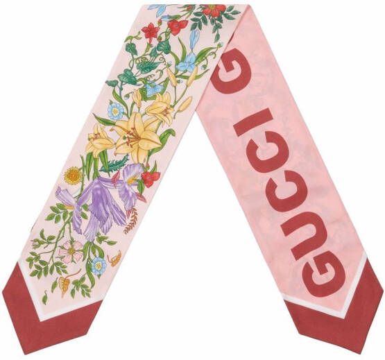 Gucci Sjaal met bloemenprint Roze