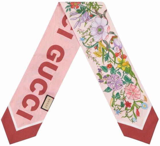 Gucci Sjaal met bloemenprint Roze