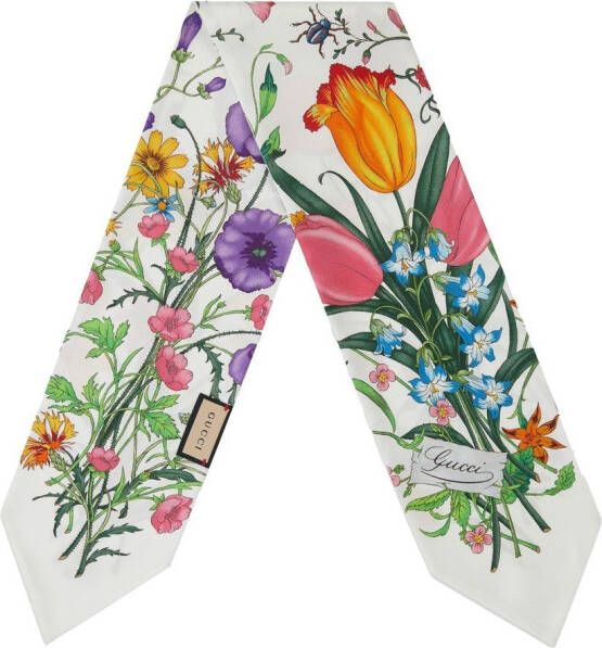 Gucci Sjaal met bloemenprint Wit