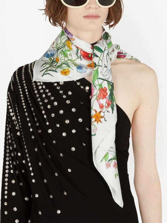 Gucci Sjaal met Flora print Wit