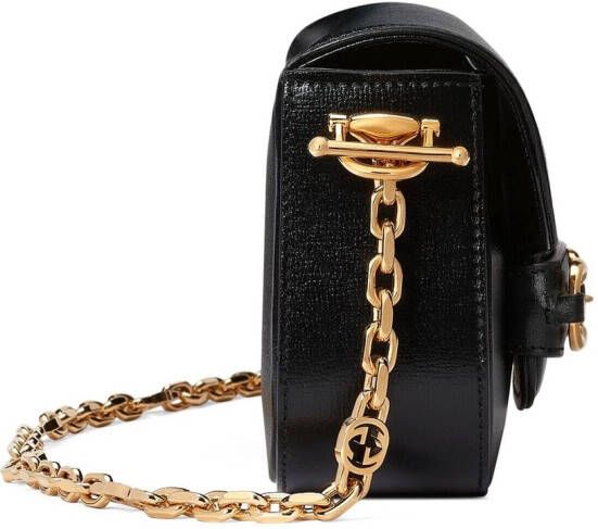 Gucci Horsebit 1955 kleine schoudertas Zwart