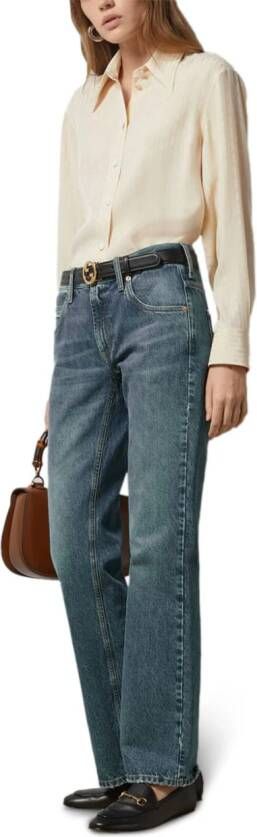 Gucci Straight jeans met horsebit detail Blauw