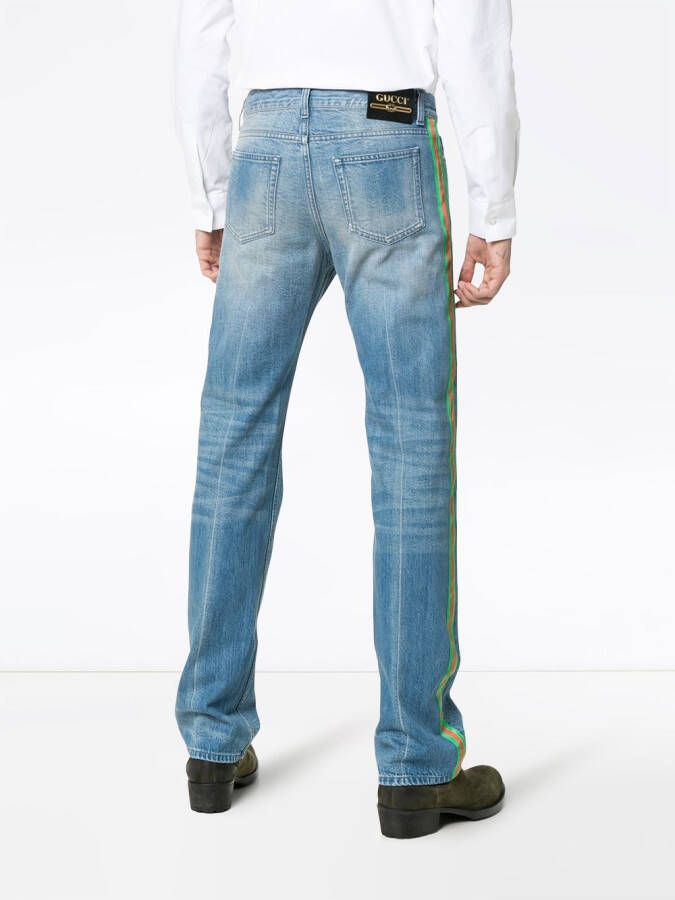 Gucci straight jeans met versiering Blauw