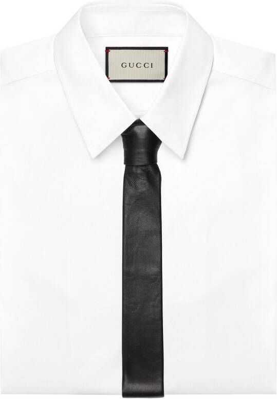 Gucci Stropdas met logo-reliëf Zwart