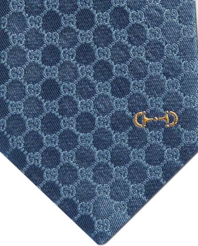Gucci Stropdas met monogram Blauw