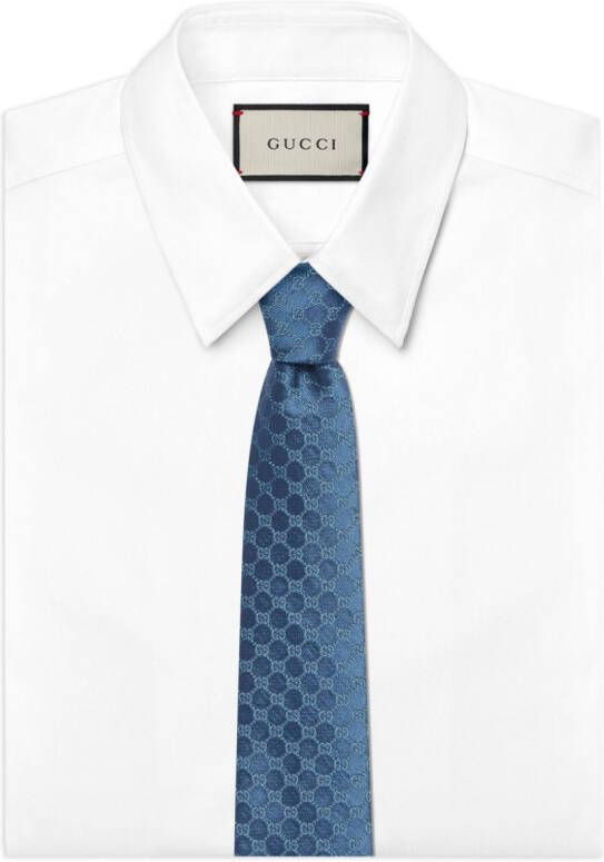 Gucci Stropdas met monogram Blauw