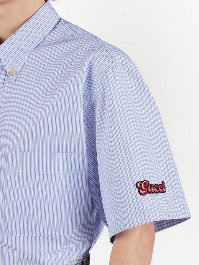 Gucci T-shirt met geborduurd logo Blauw