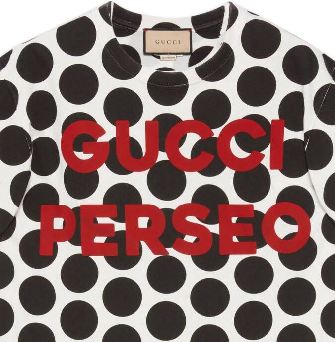 Gucci T-shirt met stippen Wit