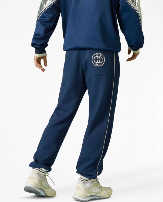 Gucci Trainingsbroek met geborduurd logo Blauw