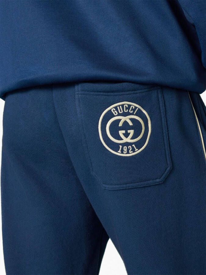 Gucci Trainingsbroek met geborduurd logo Blauw