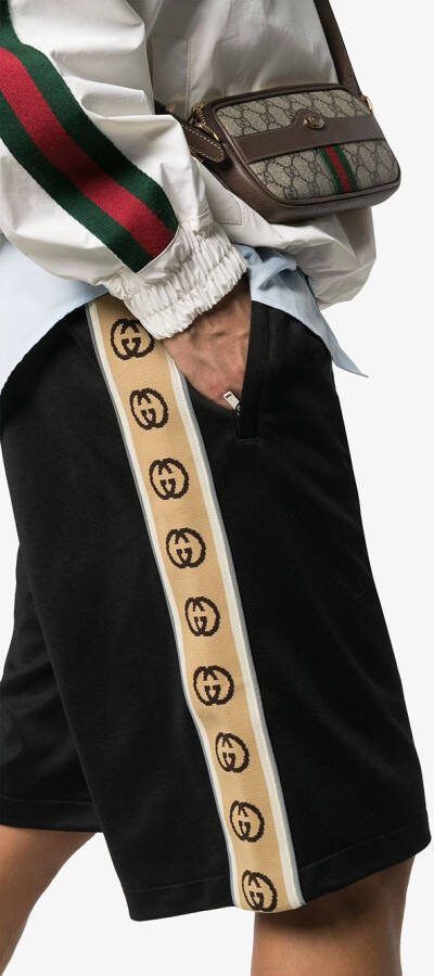 Gucci Shorts met GG-logoprint Zwart