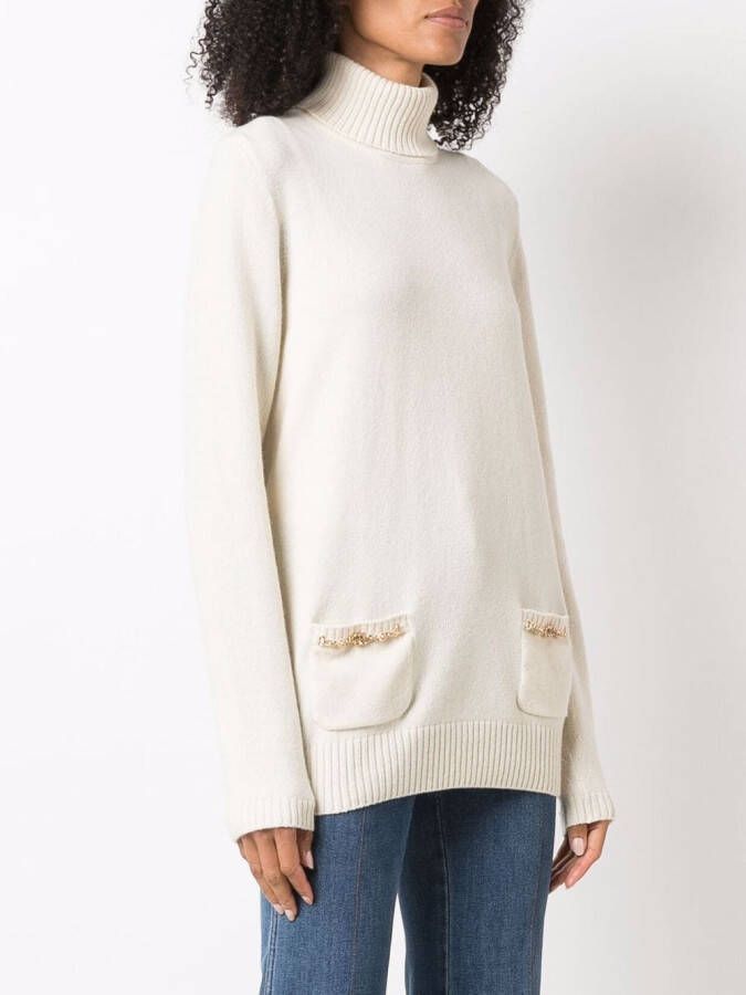 Gucci Trui met GG-ketting Beige