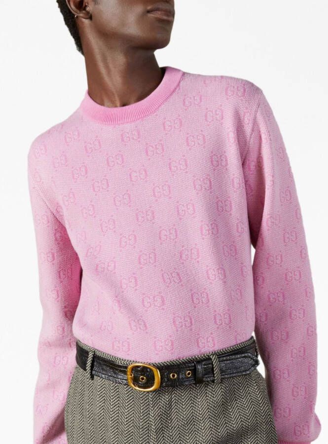 Gucci Trui met monogram jacquard Roze Kledingwinkel