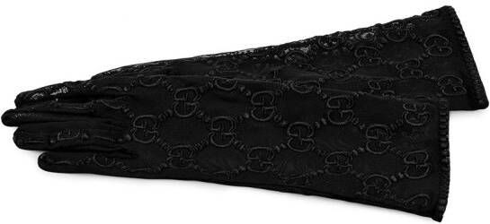 Gucci Tulen handschoenen met GG-logo Zwart