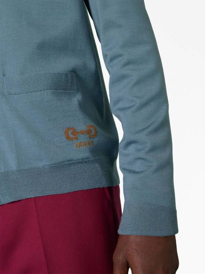 Gucci Vest met geborduurd logo Blauw