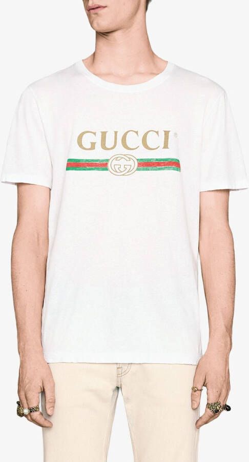 Gucci washed T-shirt met -print Wit