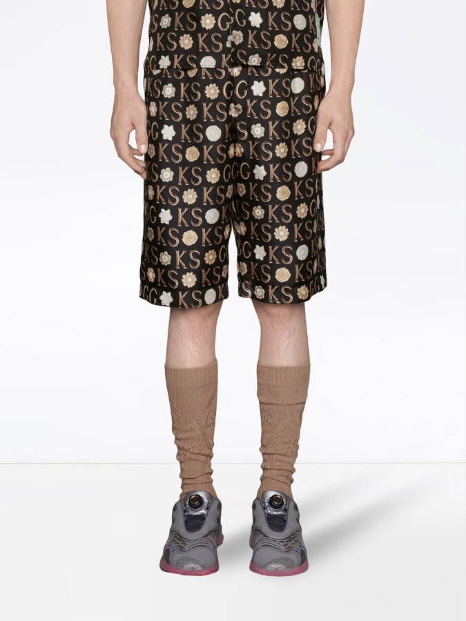 Gucci x Ken Scott knielange shorts Zwart