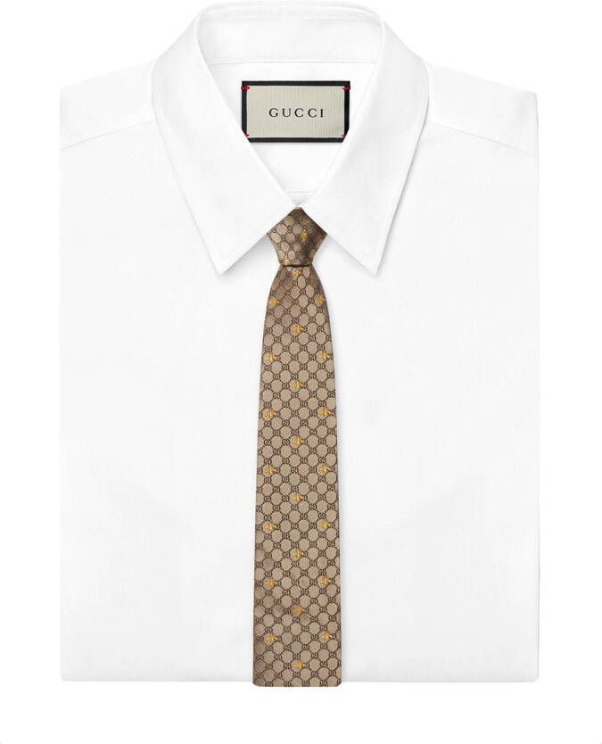Gucci Zijden stropdas Beige