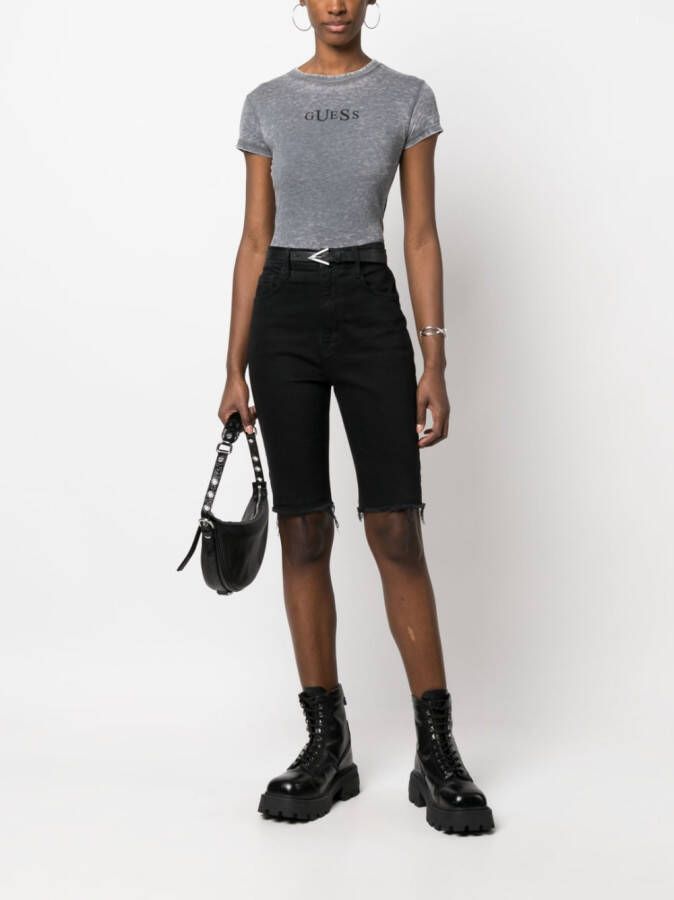 GUESS USA T-shirt met logoprint Zwart