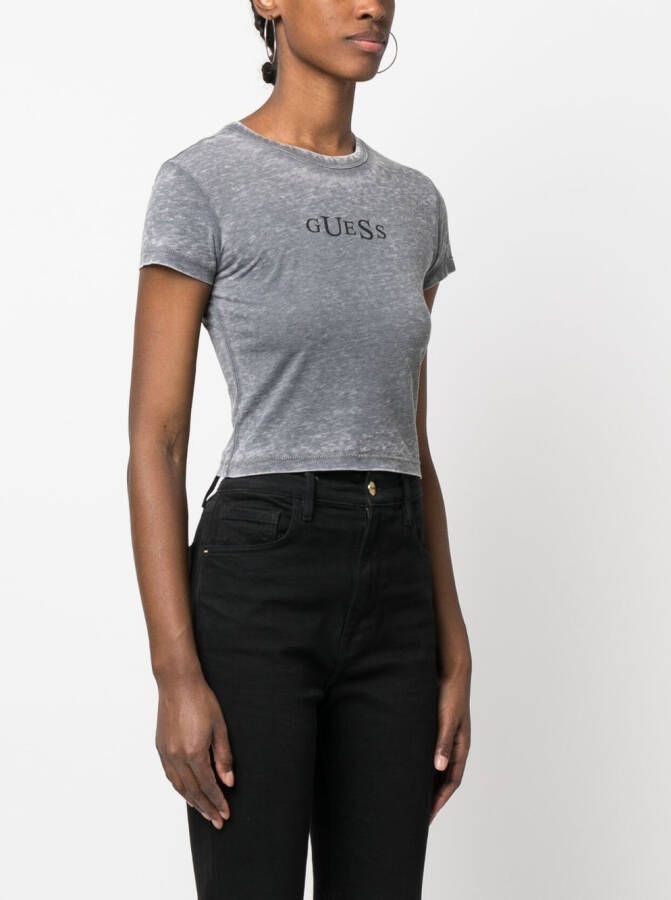GUESS USA T-shirt met logoprint Zwart