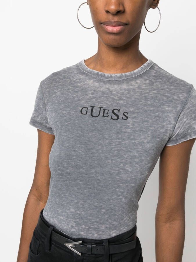 GUESS USA T-shirt met logoprint Zwart