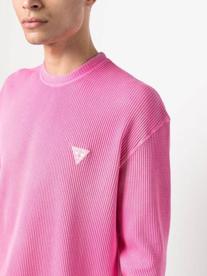 GUESS USA Trui met logopatch Roze Kledingwinkel