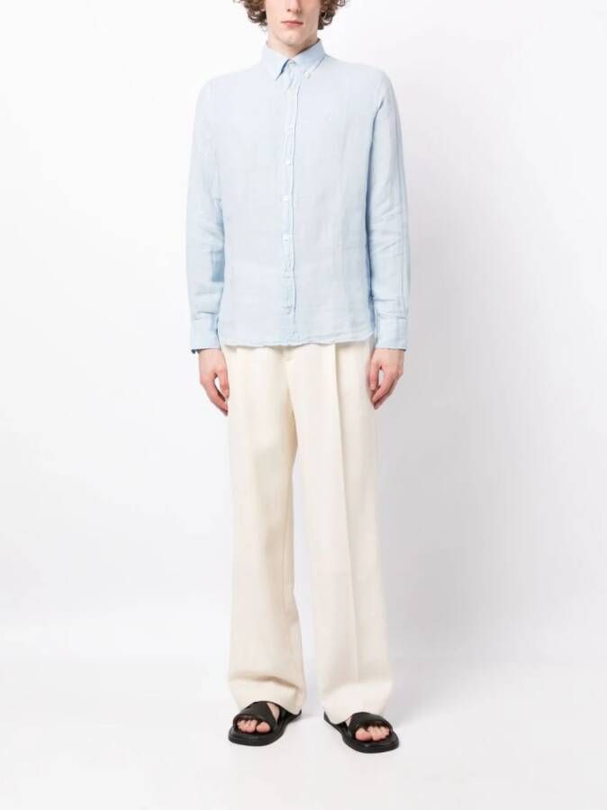 Hackett Overhemd met geborduurd logo Blauw