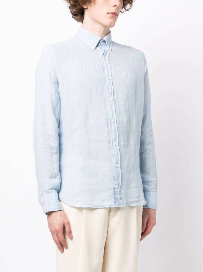 Hackett Overhemd met geborduurd logo Blauw