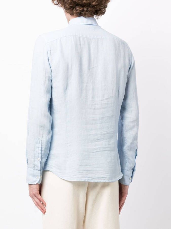 Hackett Overhemd met geborduurd logo Blauw