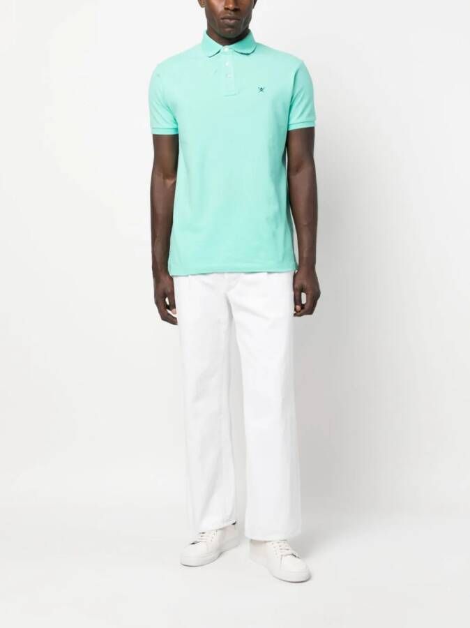 Hackett Poloshirt met geborduurd logo Groen