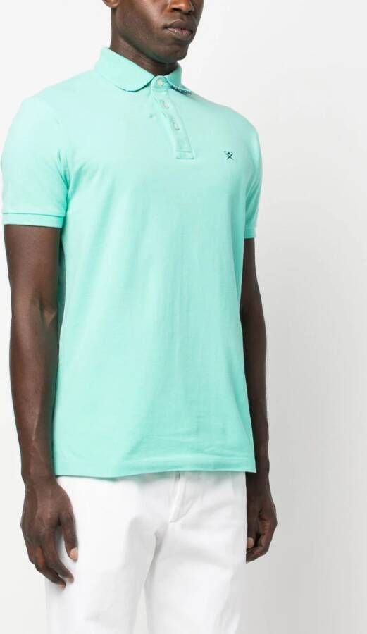 Hackett Poloshirt met geborduurd logo Groen