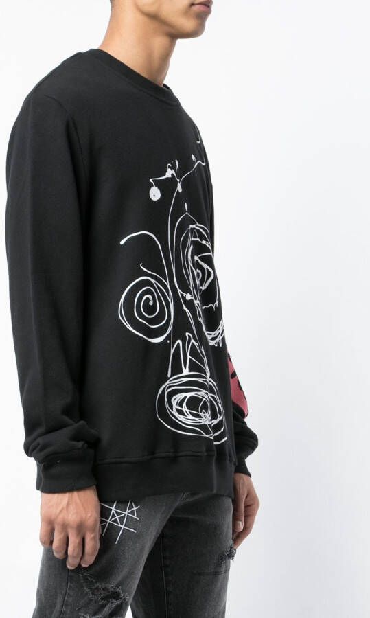 Haculla 'Drippy' sweater met ronde hals Zwart
