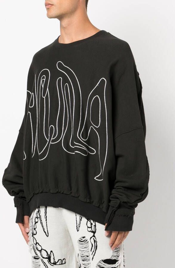 Haculla Sweater met geborduurd logo Zwart