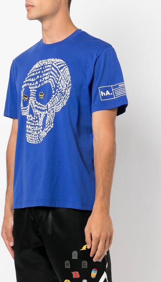 Haculla T-shirt met doodskopprint Blauw