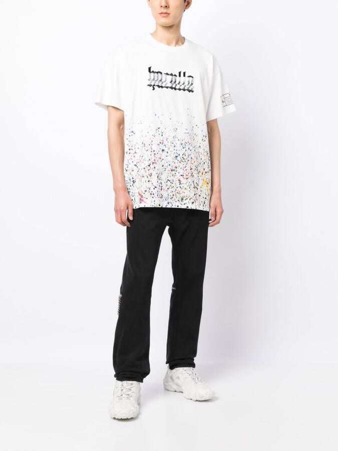 Haculla T-shirt met verfspatten Wit